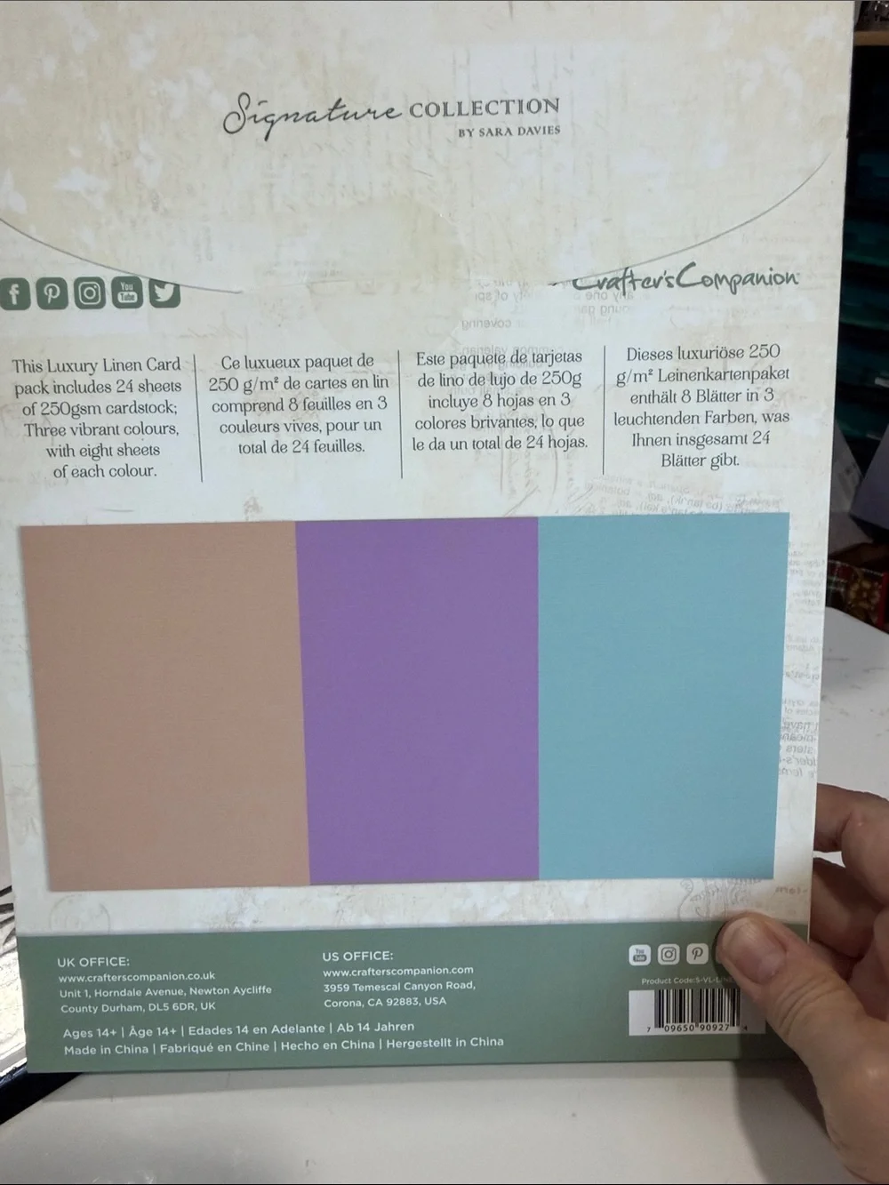 Crafters Companion Vintage Lace Paper Pad & Luxury Linen Card